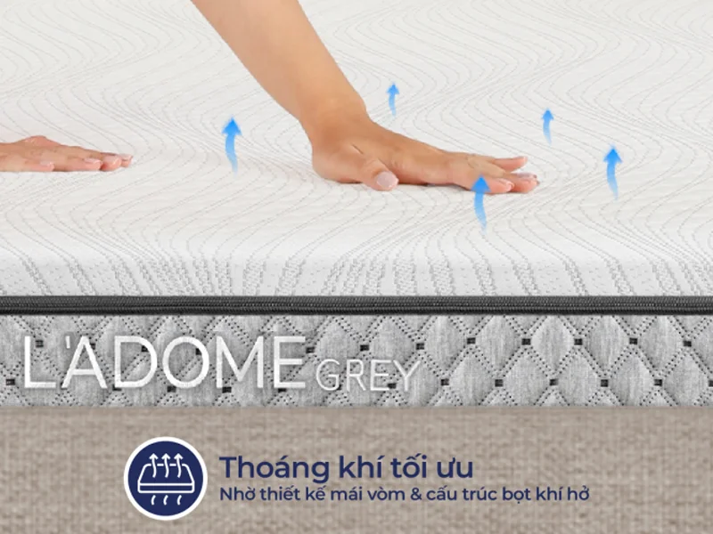 Nệm cao su Liên Á LA Dome Grey - thoáng khí tối ưu Nệm cao su Liên Á L'A Dome Grey