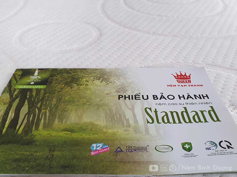 Nệm cao su Vạn Thành Standard bảo hành 12 năm Nệm cao su Vạn Thành Standard - Nệm Bình Dương