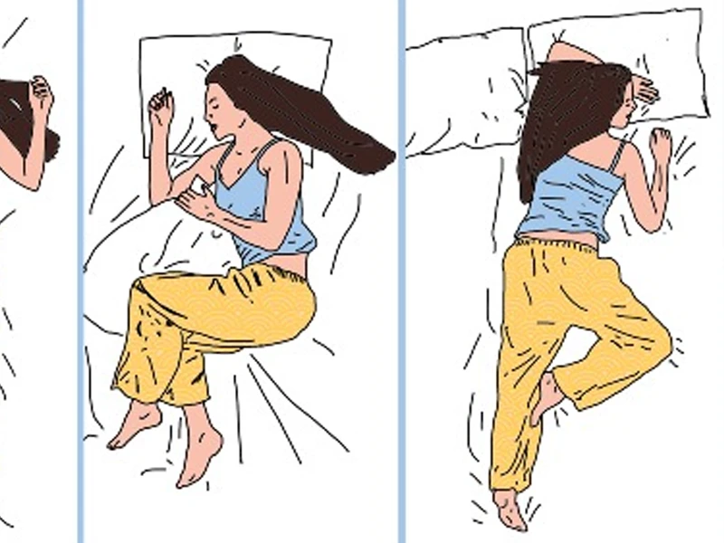 Sử dụng gối kẹp giữa hai chân khi ngủ nghiêng giúp giảm áp lực lên cột sống thắt lưng.